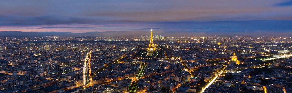 View from Montparnasse tower (6604 visites) Paris by night