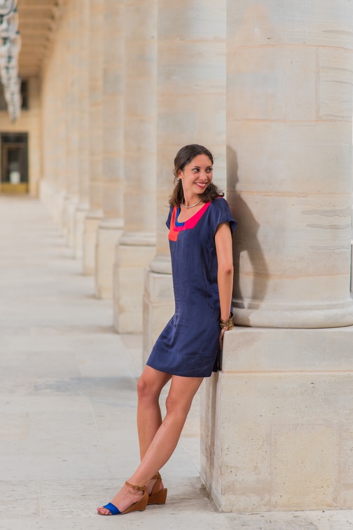 Audrey - Palais Royal columns (4438 visites) Portrait | Paris