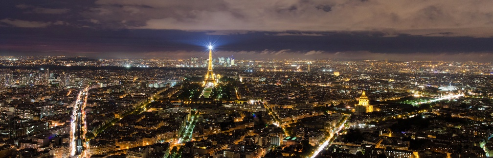 View from Montparnasse tower (5276 visites) Paris by night